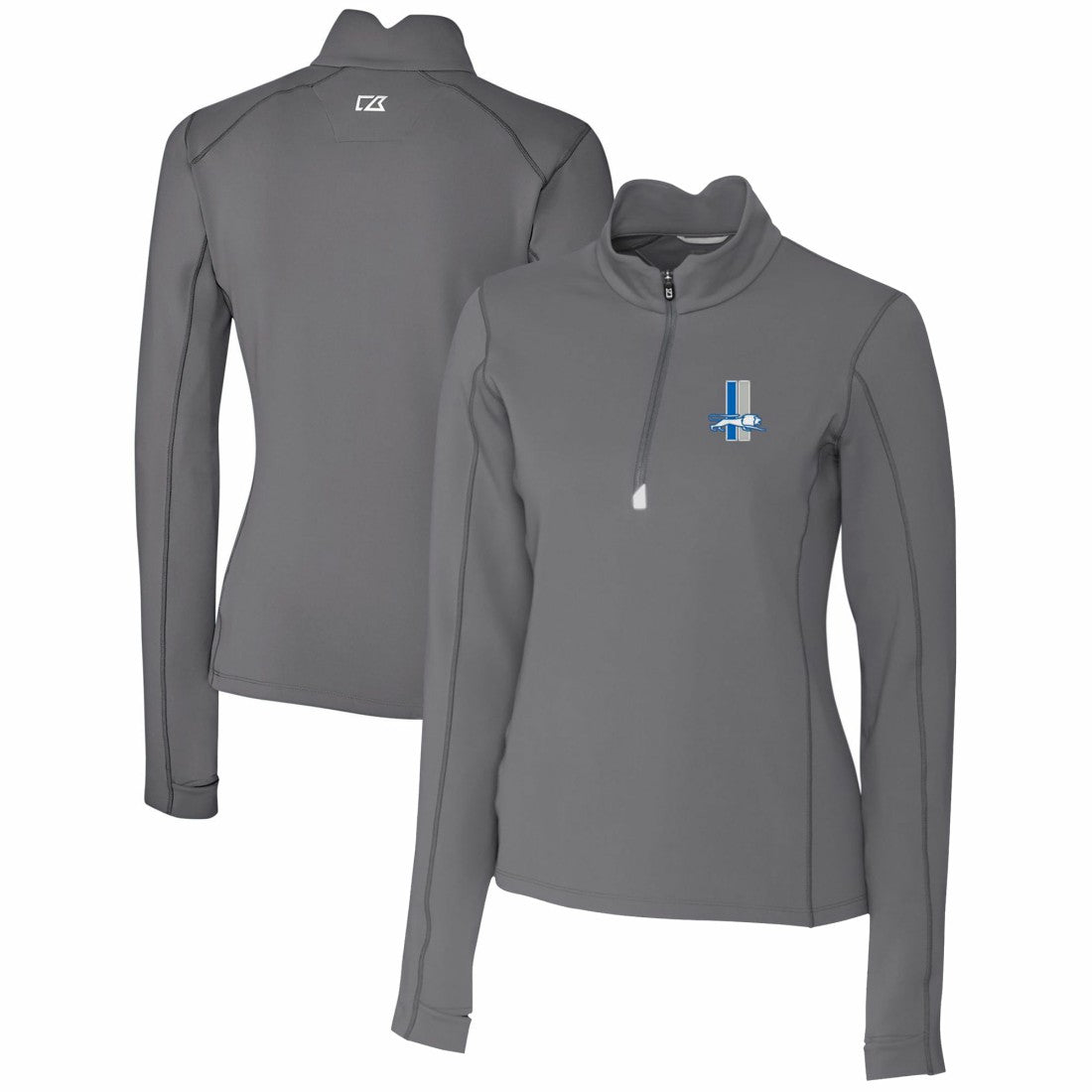 Detroit Lions Cutter & Buck Women's Throwback Logo Traverse Stretch Quarter-Zip Pullover Top | NFL On sale