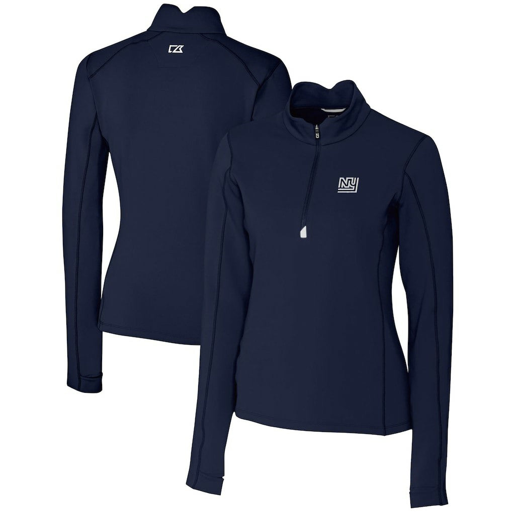 New York Giants Cutter & Buck Women's Throwback Logo Traverse Stretch Quarter-Zip Pullover Top | NFL Online