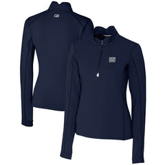 New York Giants Cutter & Buck Women's Throwback Logo Traverse Stretch Quarter-Zip Pullover Top | NFL Online