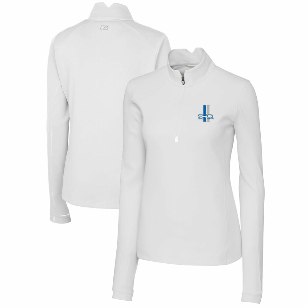 Detroit Lions Cutter & Buck Women's Throwback Logo Traverse Stretch Quarter-Zip Pullover Top | NFL Hot