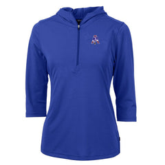 New England Patriots Cutter & Buck Women's Throwback Logo Virtue Eco Pique 3/4 Sleeve Half-Zip Pullover Hoodie | NFL Online