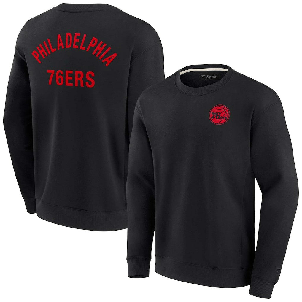 Black Philadelphia 76ers Unisex Elements Super Soft Fleece Pullover Sweatshirt | NBA