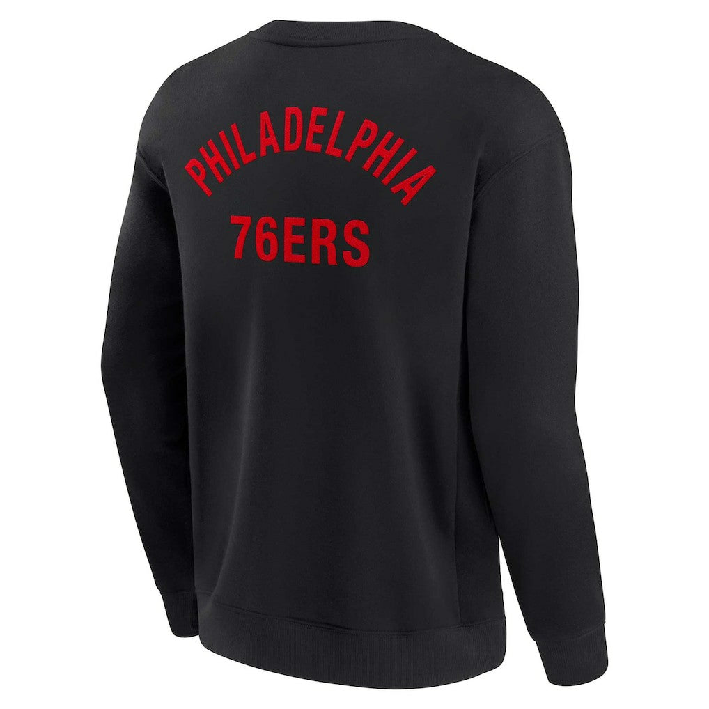 Black Philadelphia 76ers Unisex Elements Super Soft Fleece Pullover Sweatshirt | NBA