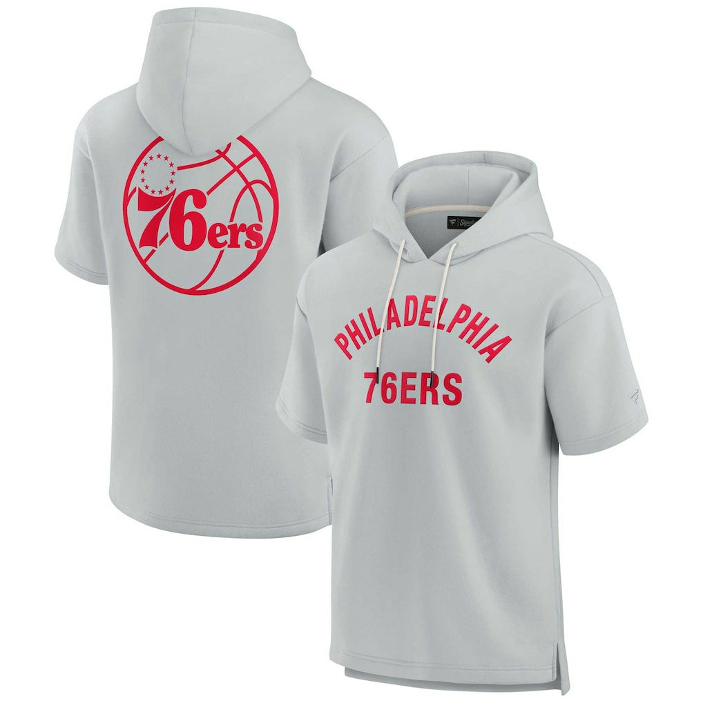 Gray Philadelphia 76ers Unisex Elements Super Soft Fleece Short Sleeve Pullover Hoodie | NBA