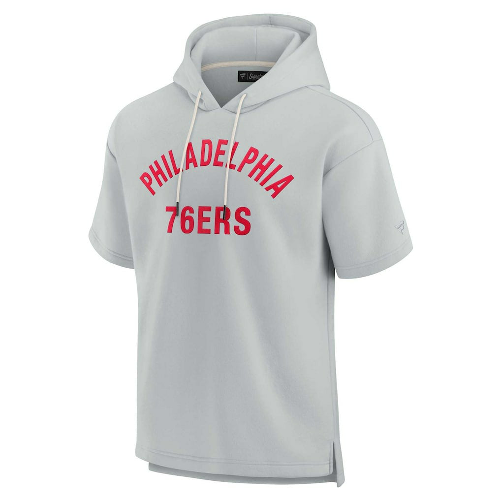 Gray Philadelphia 76ers Unisex Elements Super Soft Fleece Short Sleeve Pullover Hoodie | NBA