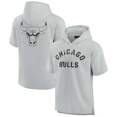 Gray Chicago Bulls Unisex Elements Super Soft Fleece Short Sleeve Pullover Hoodie sale | NBA