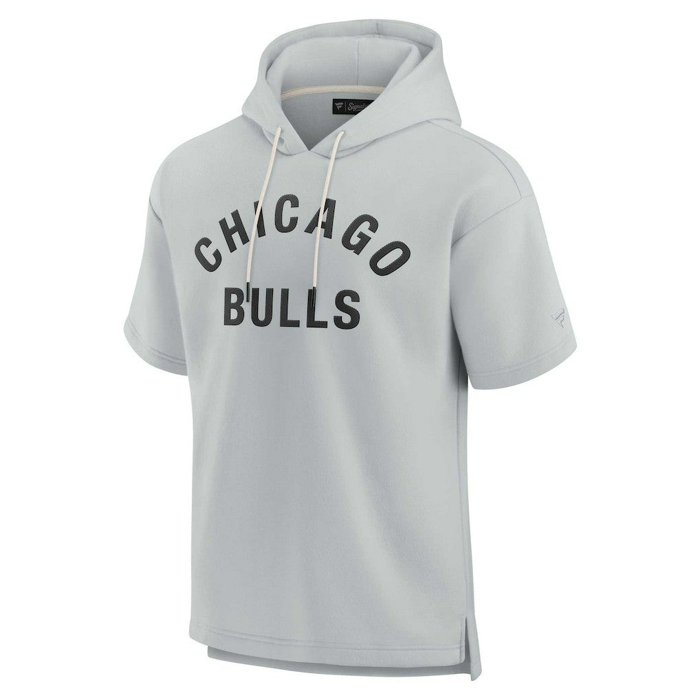 Gray Chicago Bulls Unisex Elements Super Soft Fleece Short Sleeve Pullover Hoodie sale | NBA