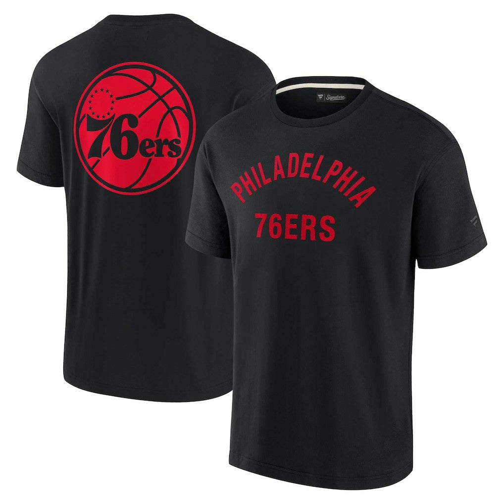 Black Philadelphia 76ers Unisex Elements Super Soft Short Sleeve T-Shirt | NBA