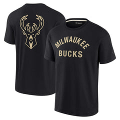 Black Milwaukee Bucks Unisex Elements Super Soft Short Sleeve T-Shirt | NBA