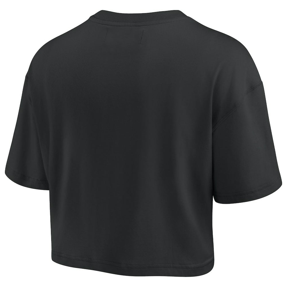 Black Philadelphia 76ers Women's Elements Super Soft Boxy Cropped T-Shirt | NBA