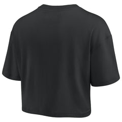 Black Philadelphia 76ers Women's Elements Super Soft Boxy Cropped T-Shirt | NBA