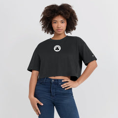 Black Boston Celtics Women's Elements Super Soft Boxy Cropped T-Shirt | NBA