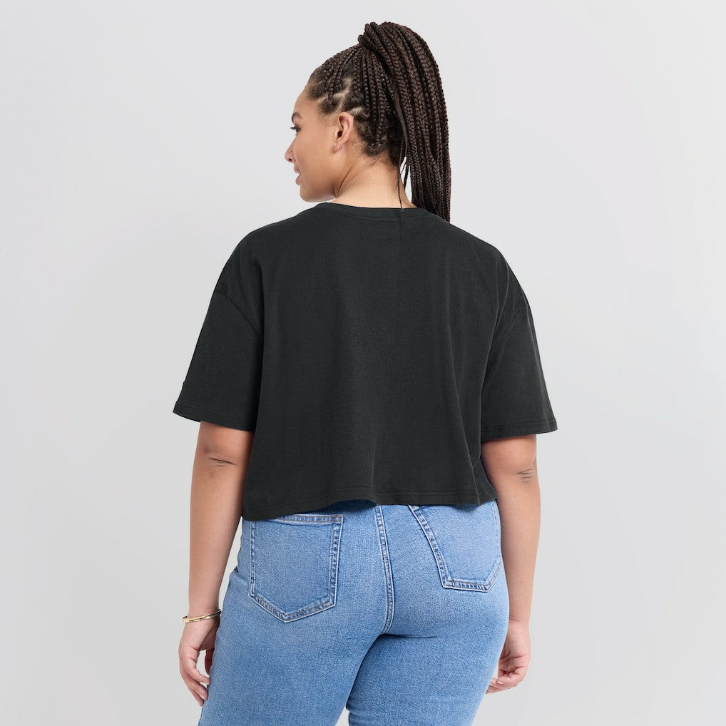 Black Boston Celtics Women's Elements Super Soft Boxy Cropped T-Shirt | NBA