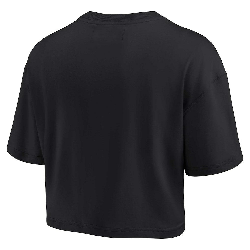 Black Los Angeles Lakers Women's Elements Super Soft Boxy Cropped T-Shirt | NBA