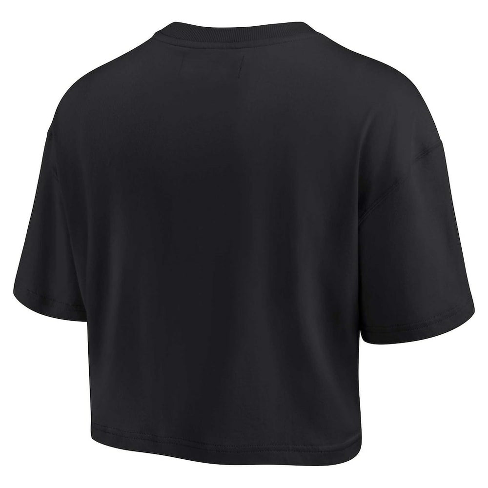 Black Los Angeles Lakers Women's Elements Super Soft Boxy Cropped T-Shirt | NBA