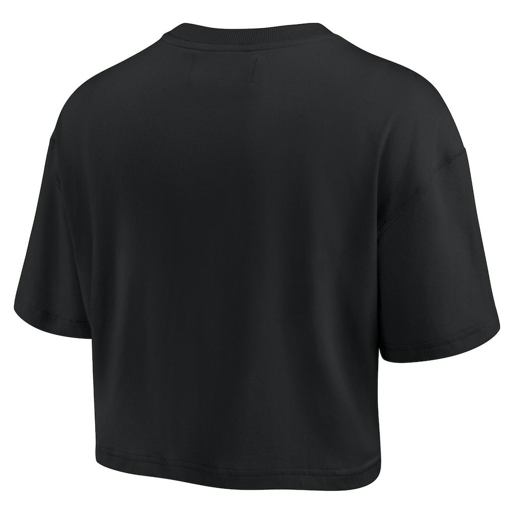 Black Golden State Warriors Women's Elements Super Soft Boxy Cropped T-Shirt sale | NBA
