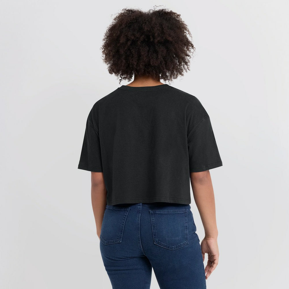 Black Golden State Warriors Women's Elements Super Soft Boxy Cropped T-Shirt sale | NBA