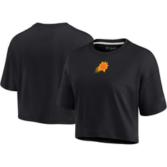 Black Phoenix Suns Women's Elements Super Soft Boxy Cropped T-Shirt | NBA