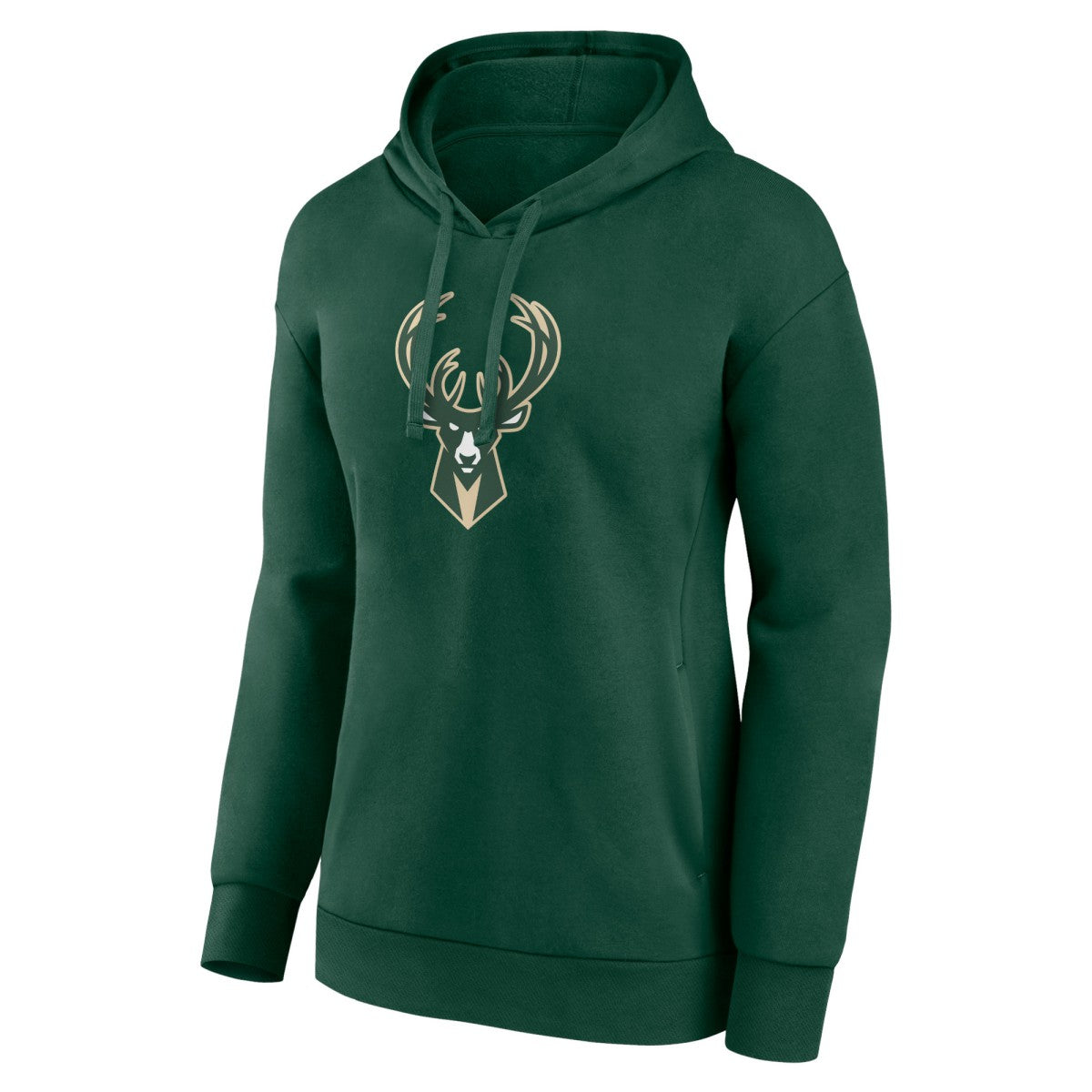 Hunter Green Milwaukee Bucks Women's Team Primary Logo Pullover Hoodie | NBA