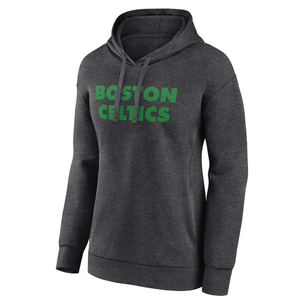 Charcoal Boston Celtics Women's Wordmark Alt Pullover Hoodie | NBA
