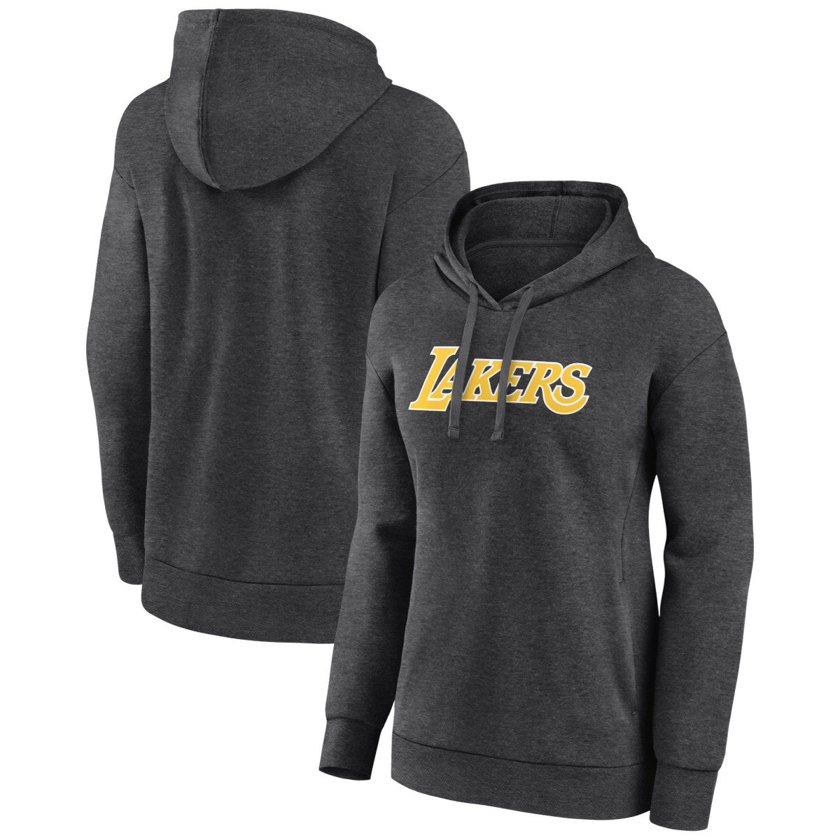 Charcoal Los Angeles Lakers Women's Wordmark Alt Pullover Hoodie | NBA