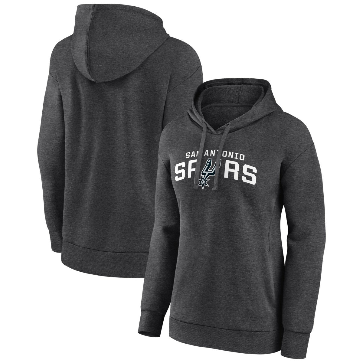 Charcoal San Antonio Spurs Women's Wordmark Alt Pullover Hoodie | NBA