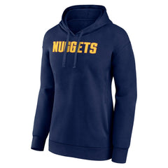 Navy Denver Nuggets Women's Wordmark Alt Pullover Hoodie sale | NBA