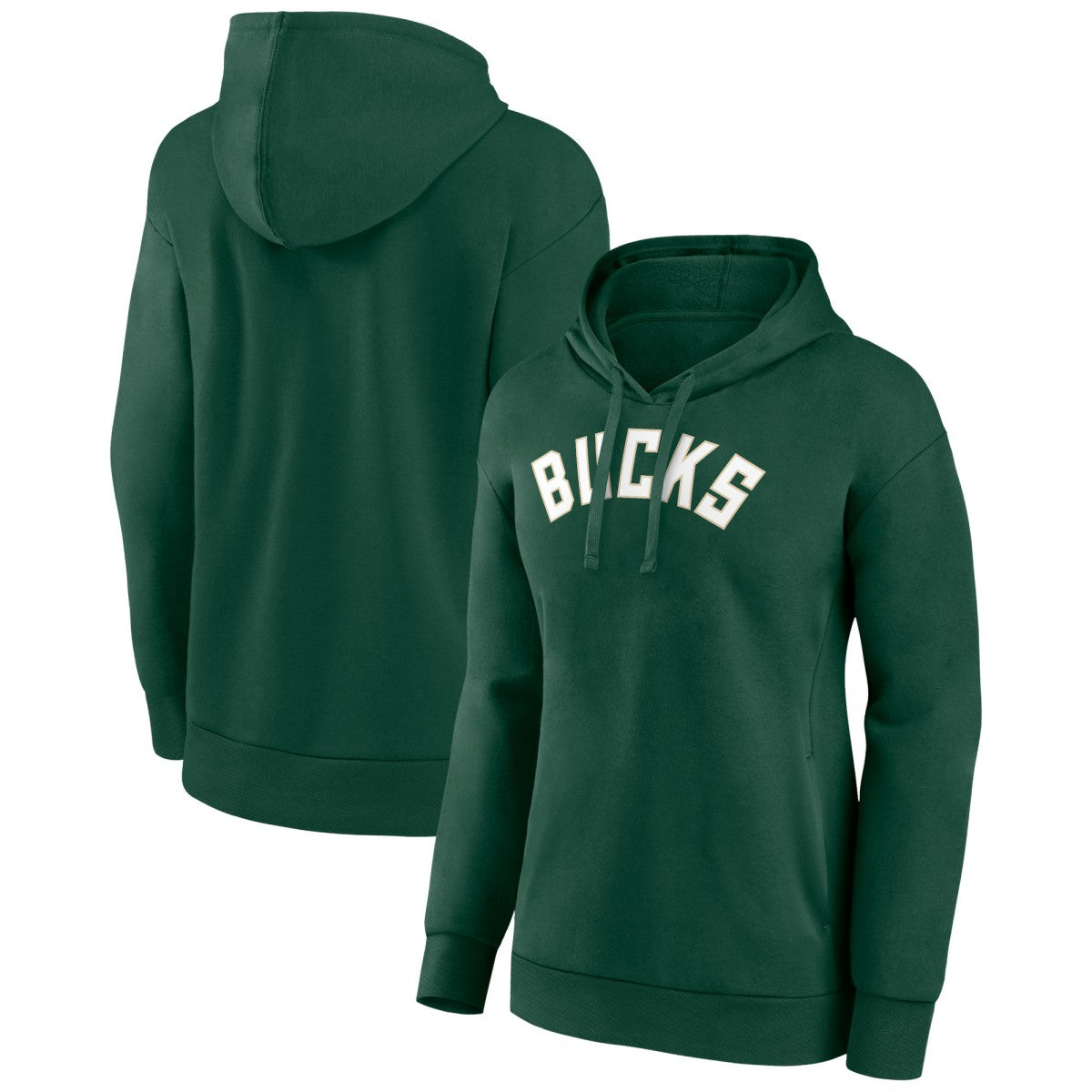 Hunter Green Milwaukee Bucks Women's Wordmark Alt Pullover Hoodie | NBA