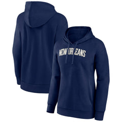 Navy New Orleans Pelicans Women's Wordmark Alt Pullover Hoodie | NBA