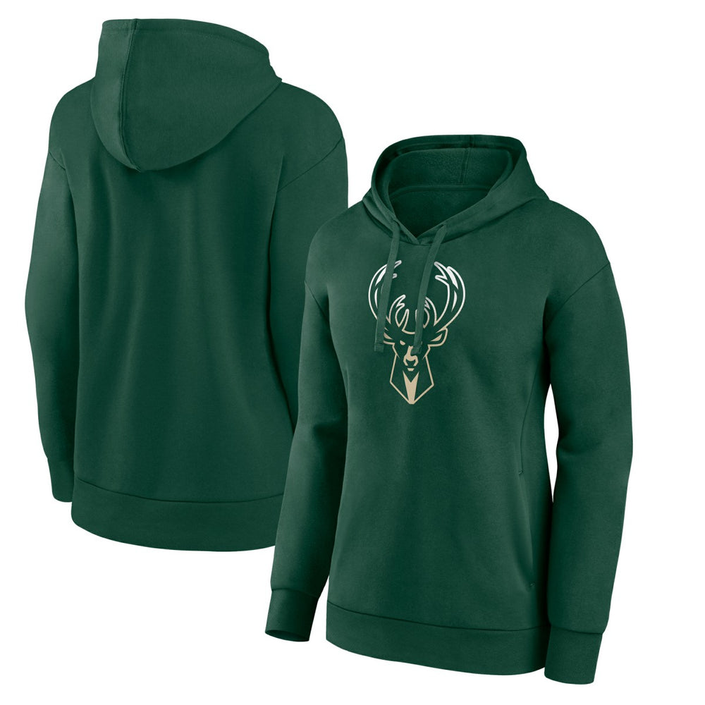Hunter Green Milwaukee Bucks Women's Gradient Logo Pullover Hoodie | NBA