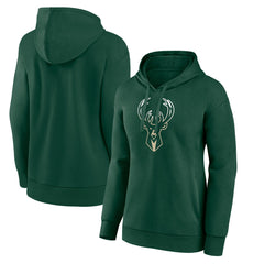 Hunter Green Milwaukee Bucks Women's Gradient Logo Pullover Hoodie | NBA