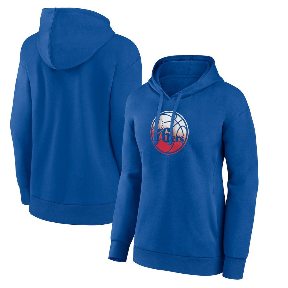 Royal Philadelphia 76ers Women's Gradient Logo Pullover Hoodie | NBA