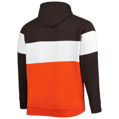 Cleveland Browns Big & Tall Current Colorblock Raglan Fleece Pullover Hoodie | NFL New