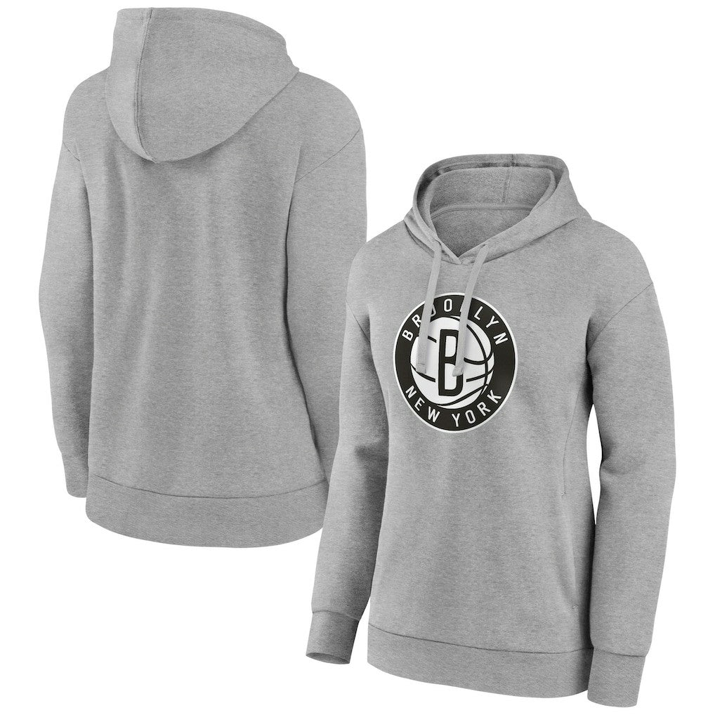 Gray Brooklyn Nets Women's Alternate Logo Pullover Hoodie | NBA