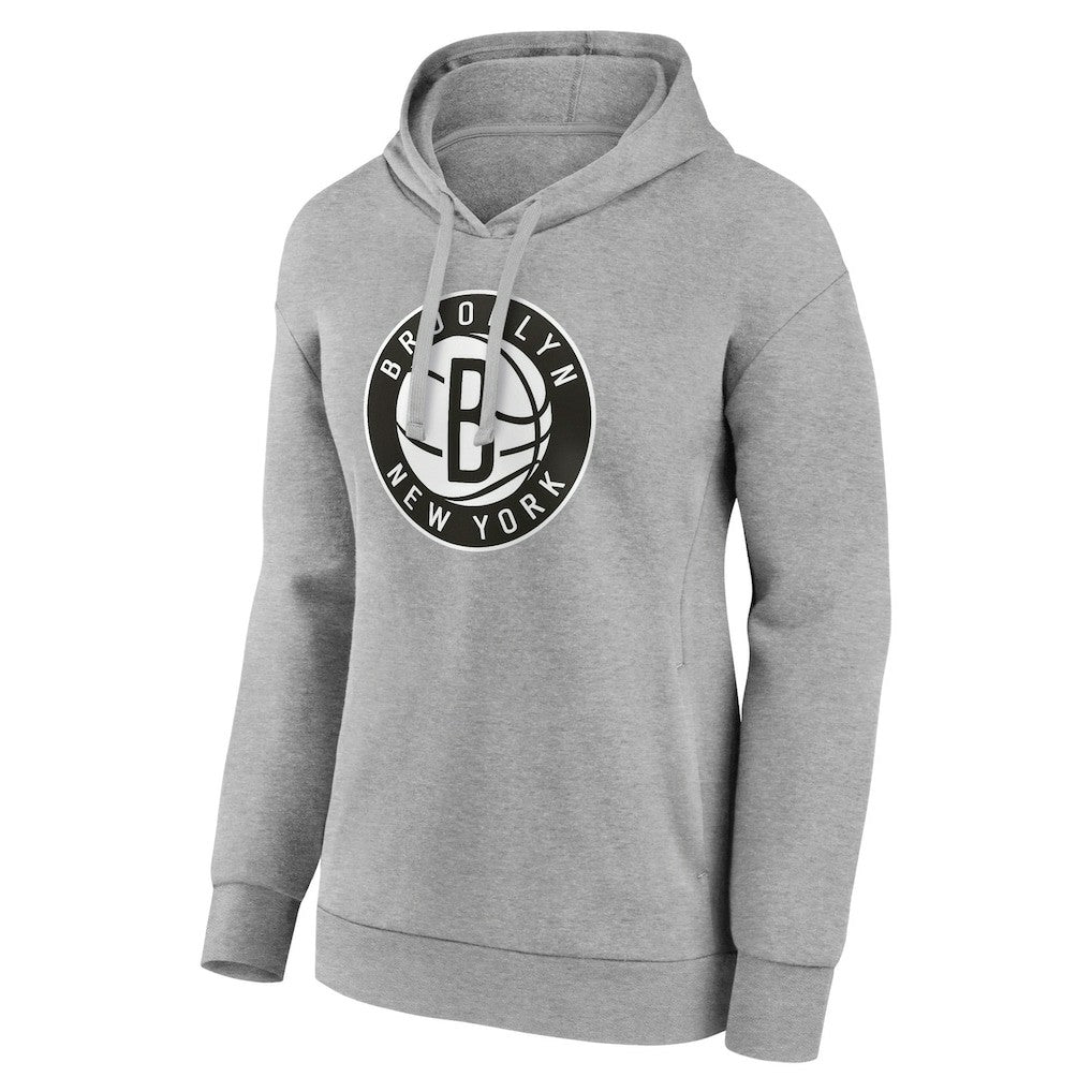 Gray Brooklyn Nets Women's Alternate Logo Pullover Hoodie | NBA