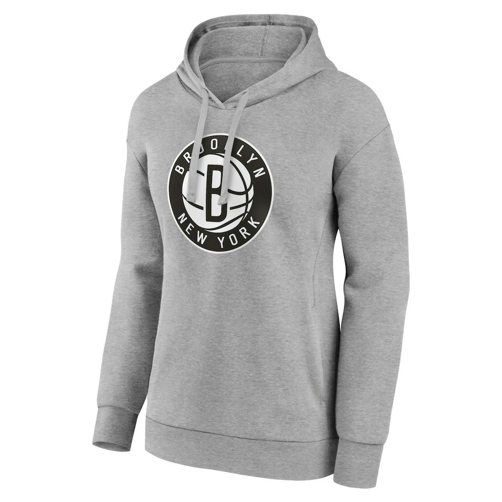 Gray Brooklyn Nets Women's Alternate Logo Pullover Hoodie | NBA