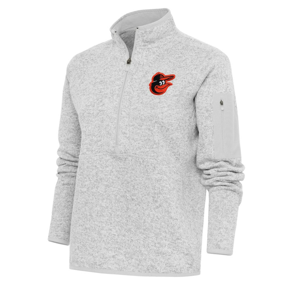 Baltimore Orioles Antigua Women's Logo Fortune Quarter-Zip Pullover Jacket - MLB Jackets