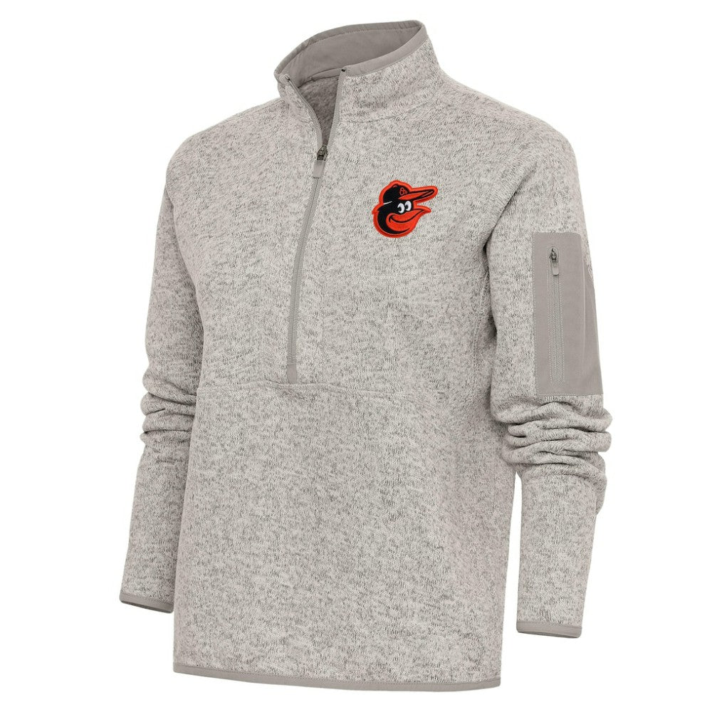 Baltimore Orioles Antigua Women's Logo Fortune Quarter-Zip Pullover Jacket - MLB Jackets