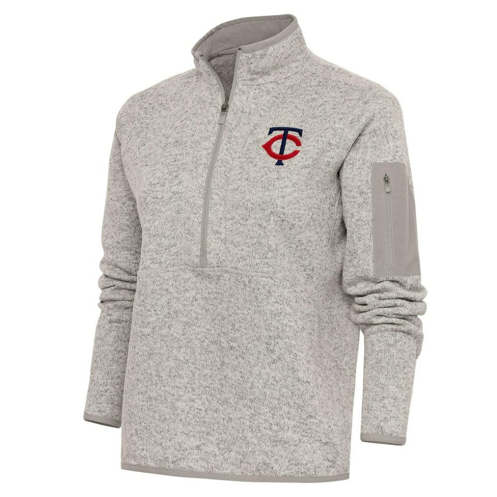 Minnesota Twins Antigua Women's Logo Fortune Quarter-Zip Pullover Jacket - MLB Jackets