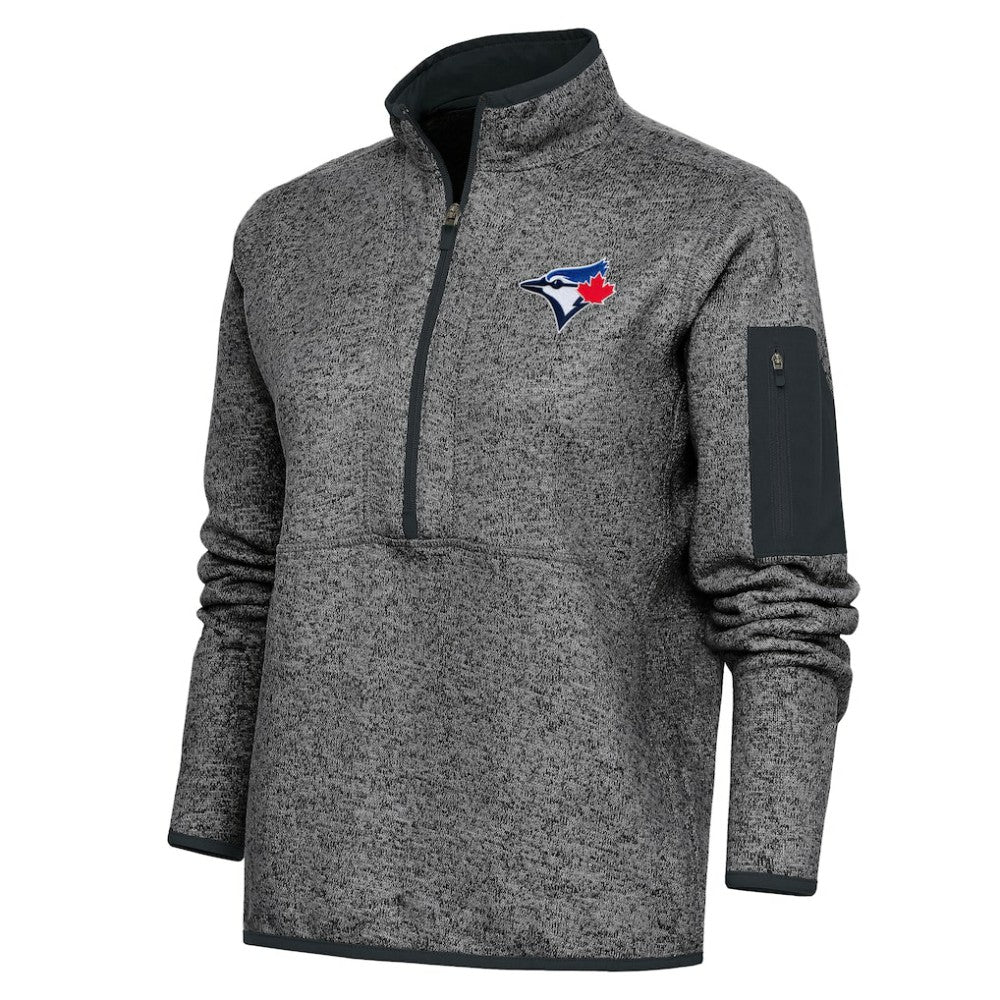 Toronto Blue Jays Antigua Women's Logo Fortune Quarter-Zip Pullover Jacket - MLB Jackets