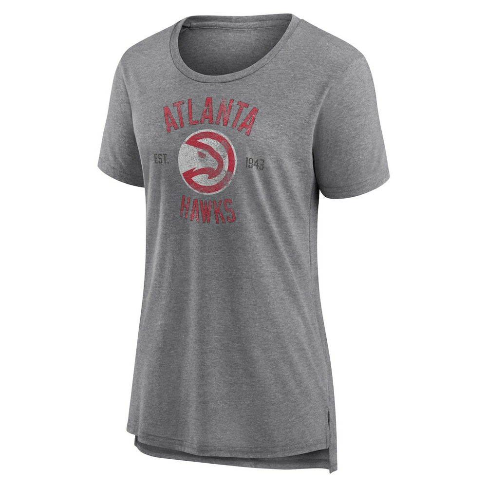 Heather Gray Atlanta Hawks Women's Heritage Tri-Blend T-Shirt | NBA