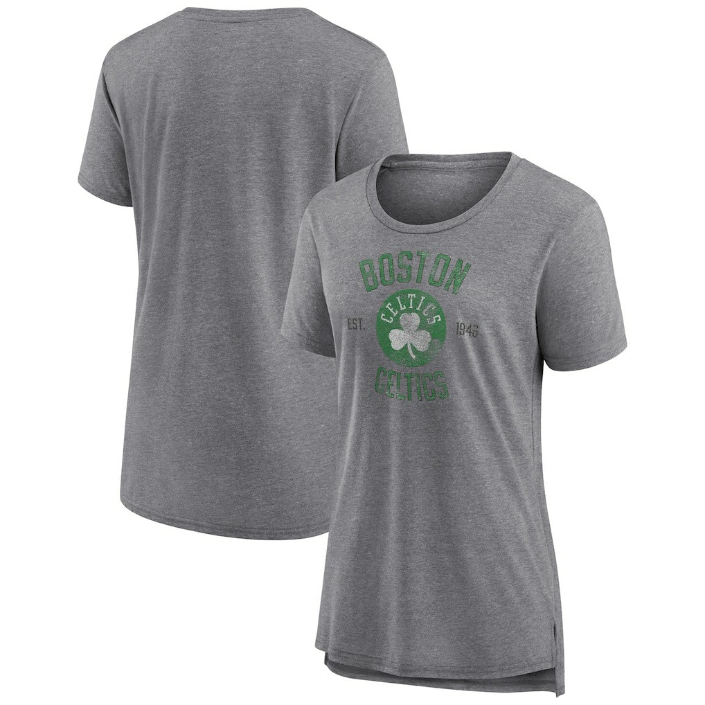 Heather Gray Boston Celtics Women's Heritage Tri-Blend T-Shirt | NBA