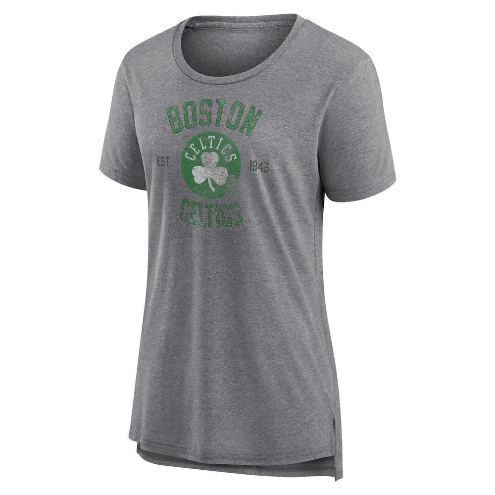 Heather Gray Boston Celtics Women's Heritage Tri-Blend T-Shirt | NBA