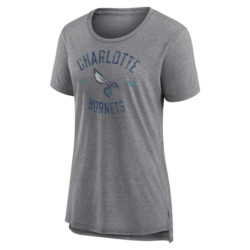 Heather Gray Charlotte Hornets Women's Heritage Tri-Blend T-Shirt | NBA