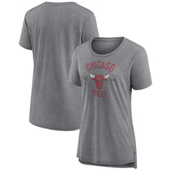 Heather Gray Chicago Bulls Women's Heritage Tri-Blend T-Shirt sale | NBA