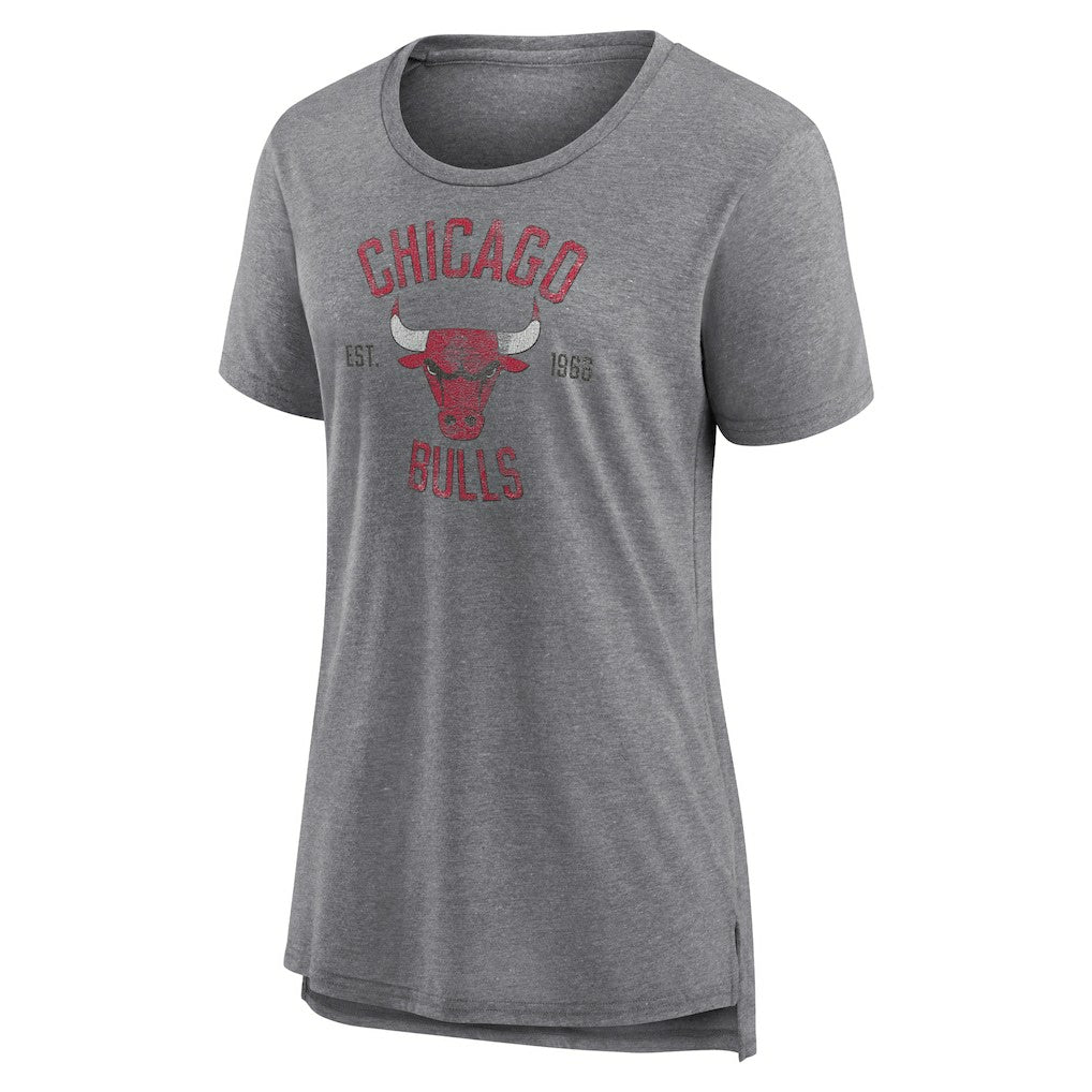 Heather Gray Chicago Bulls Women's Heritage Tri-Blend T-Shirt sale | NBA