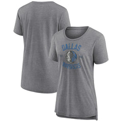 Heather Gray Dallas Mavericks Women's Heritage Tri-Blend T-Shirt sale | NBA