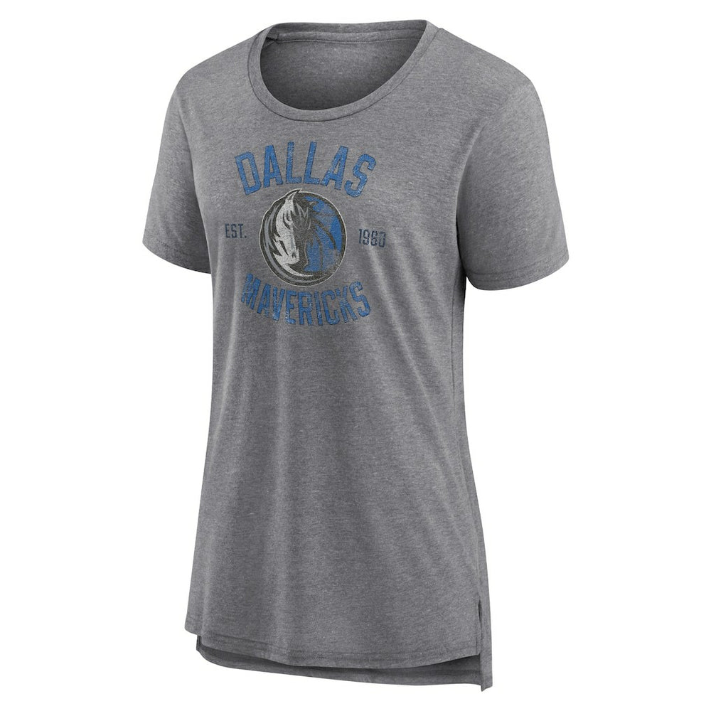 Heather Gray Dallas Mavericks Women's Heritage Tri-Blend T-Shirt sale | NBA