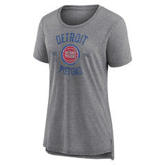 Heather Gray Detroit Pistons Women's Heritage Tri-Blend T-Shirt sale | NBA