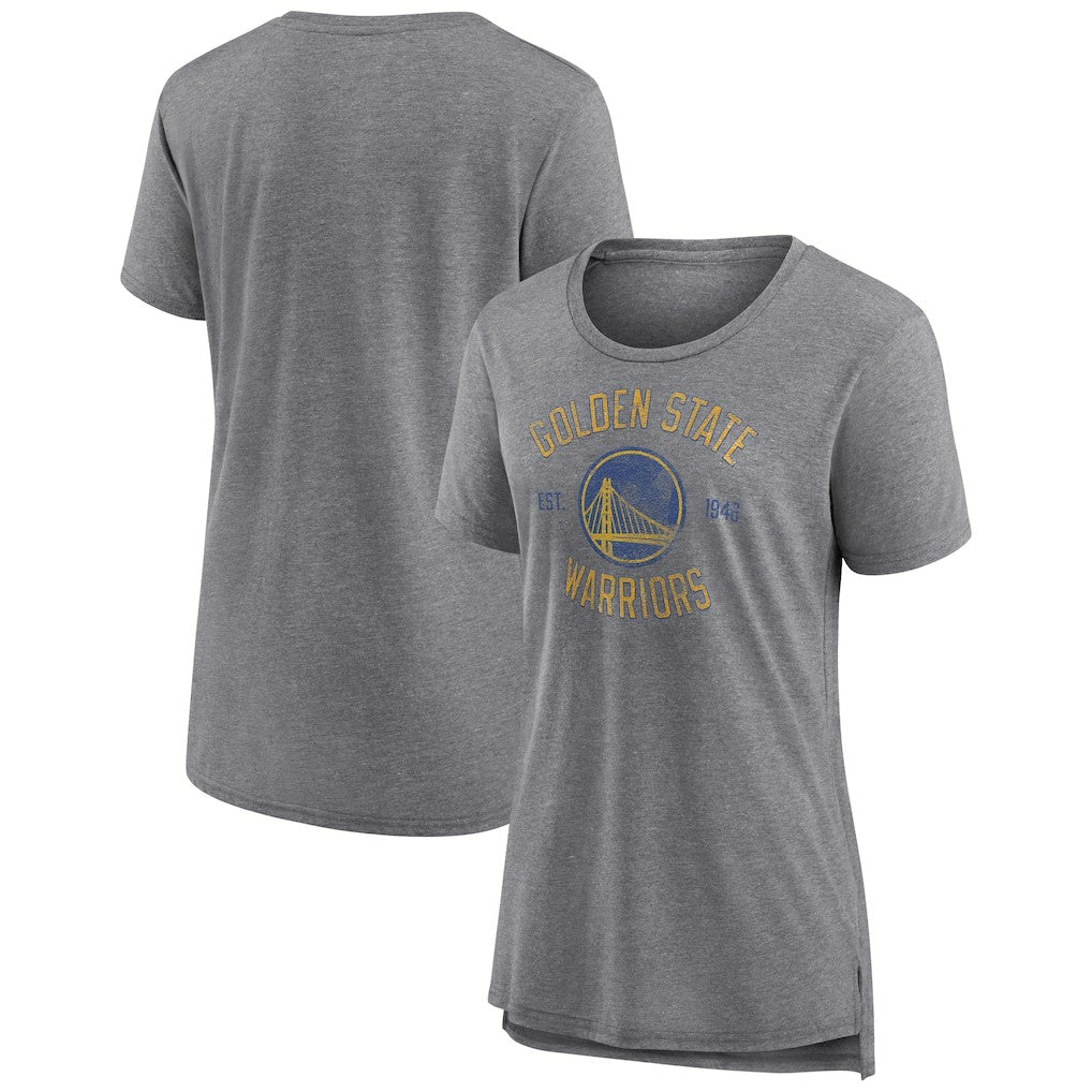 Heather Gray Golden State Warriors Women's Heritage Tri-Blend T-Shirt sale | NBA